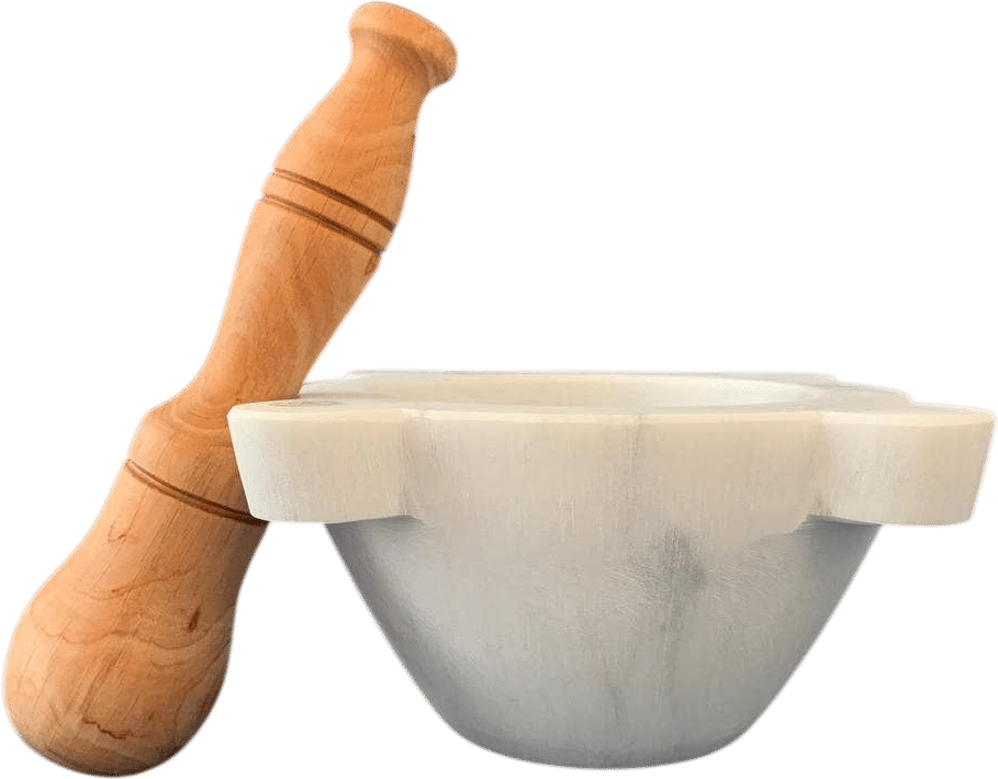 Marble Mortar with Olive Wood Pestle