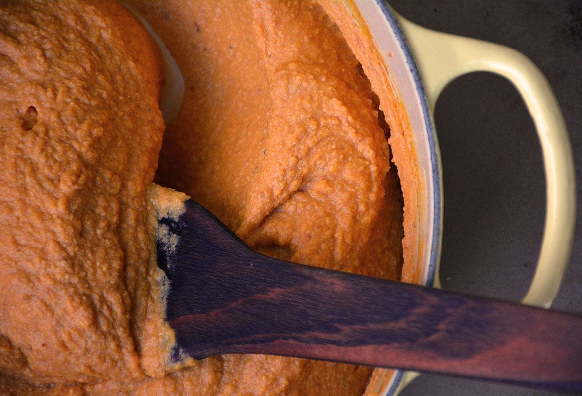 Sweet Potato, Pecan, Chipotle and Crema Puree (Pati Jinich)