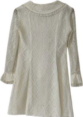 1960s cream lace mini with pilgrim collar (s)