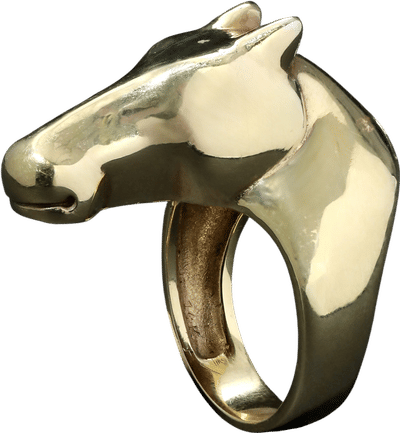 1980s 14k Gold Horse Ring