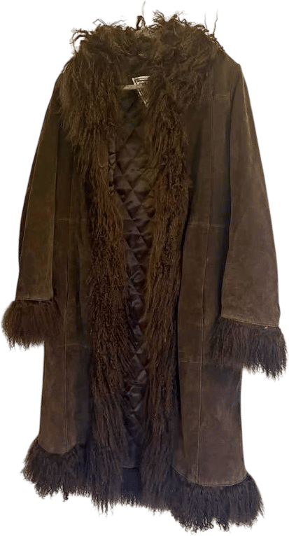Gorgeous Genuine Suede & Mongolian Fur Penny Lane Coat