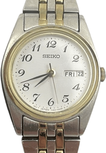 Seiko Two-Tone Watch with White Dial