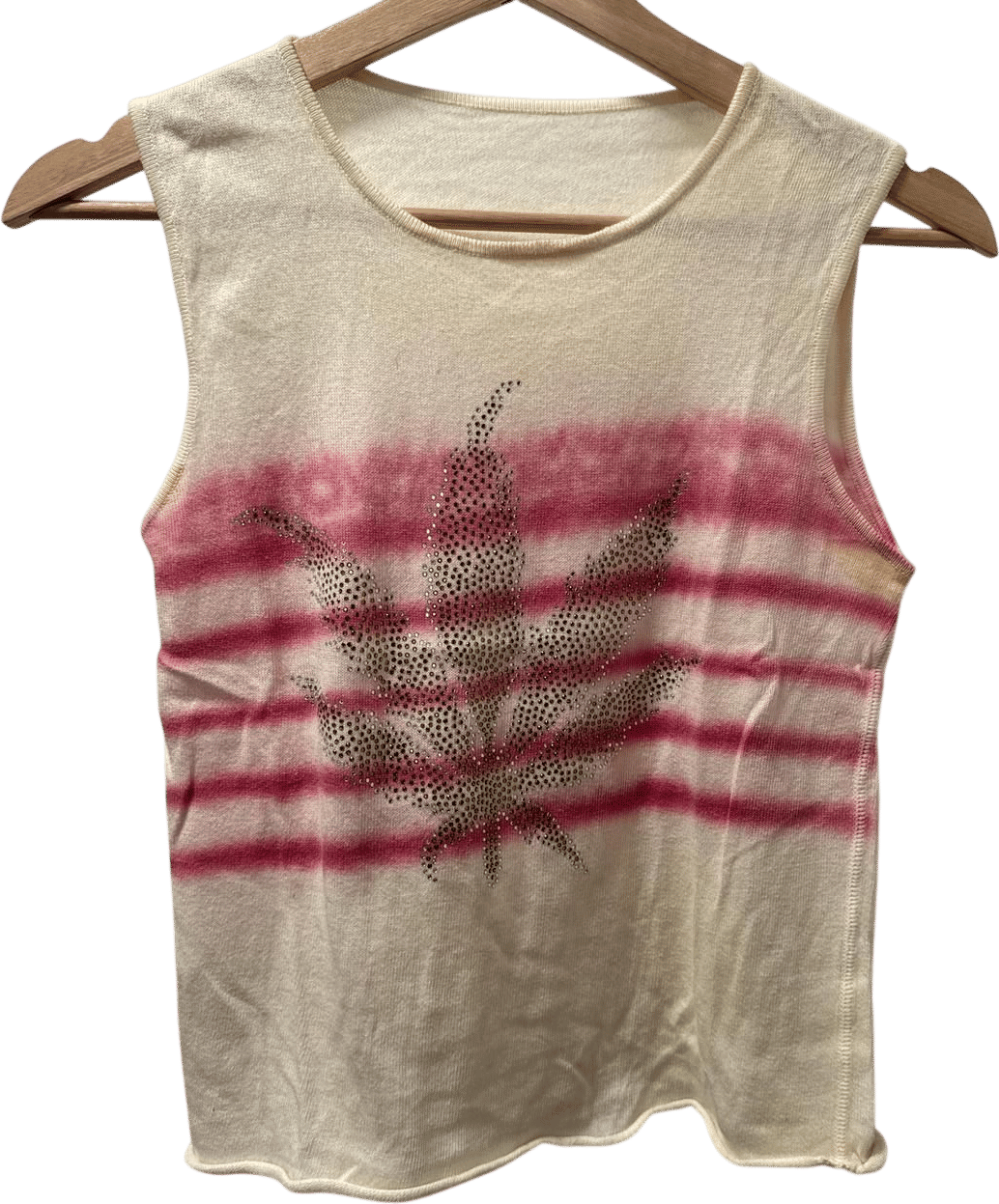 Lucien Pellat-Finet Pink + cream tank top with... | Depop