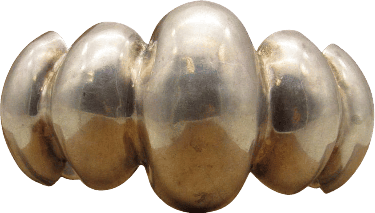 Mexico Puffed Sterling Silver Cuff Bracelet +