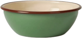 Toast Contrast Rim Enamel Salad Bowl (Mint/Chestnut)