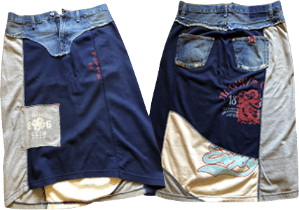 Cotton Denim Patchwork Skirt
