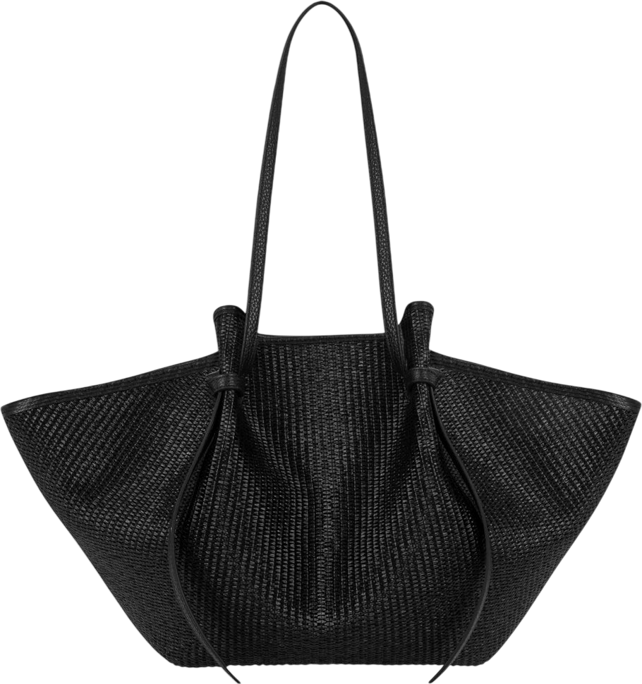 LARGE MOCHI - BLACK WOVEN RAFFIA