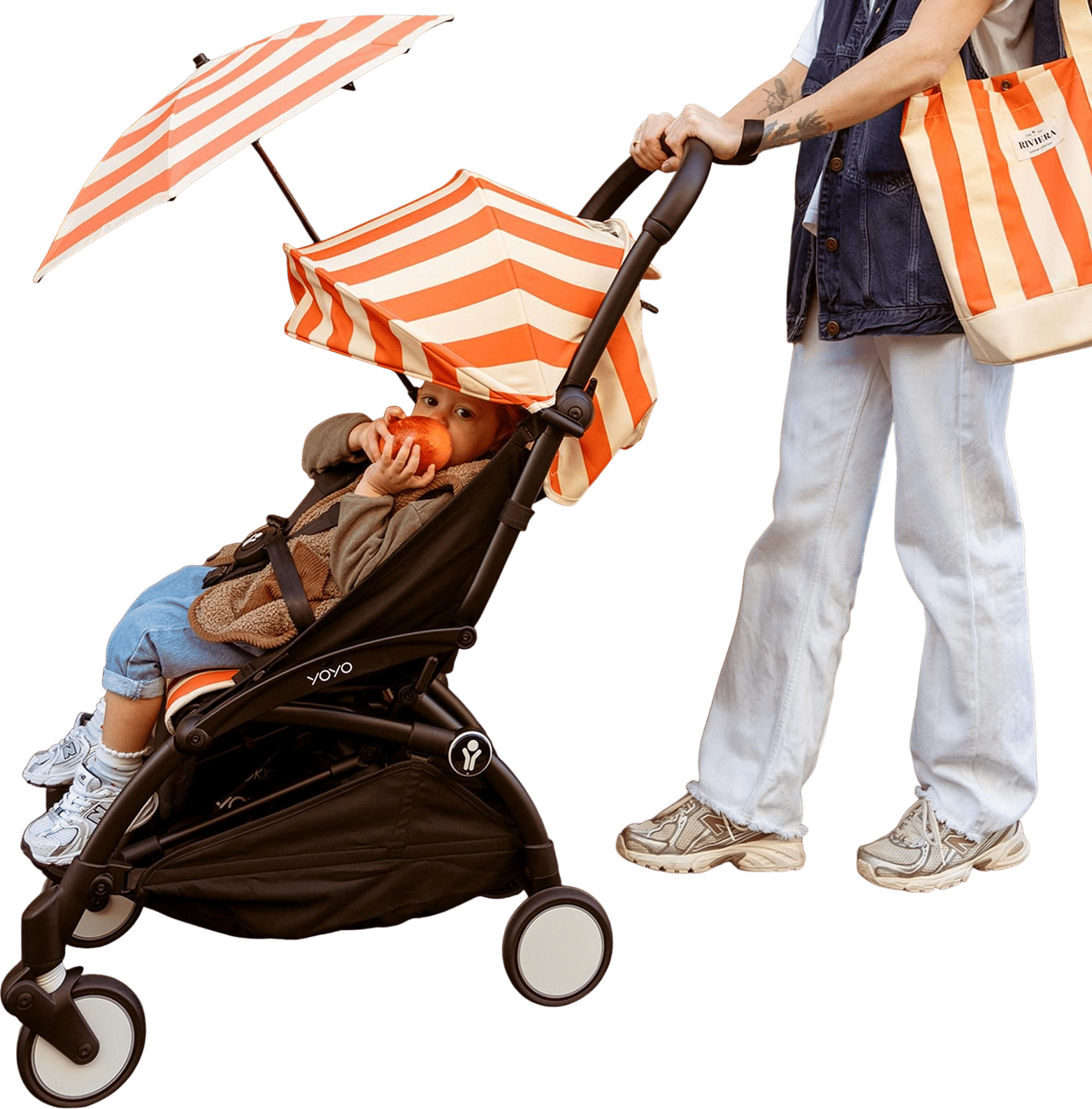 Yoyo stroller + newborn insert + adaptors + rain guard
