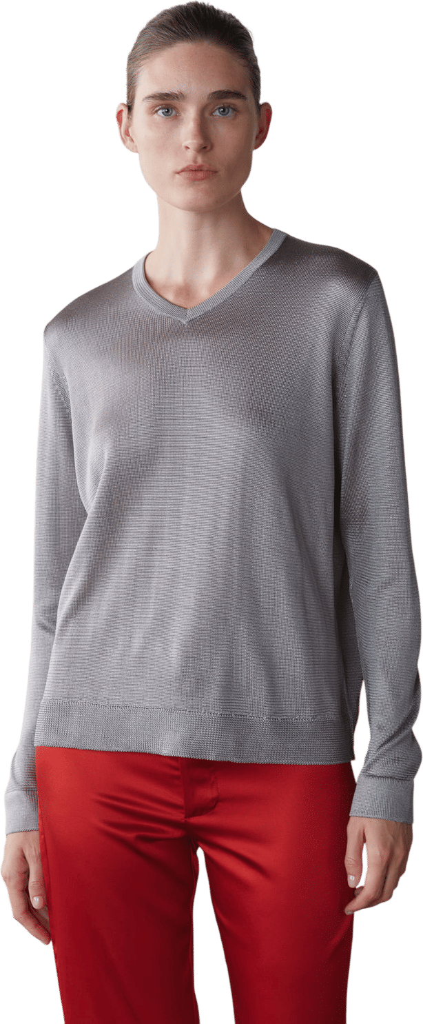 Silver Slinky V-Neck