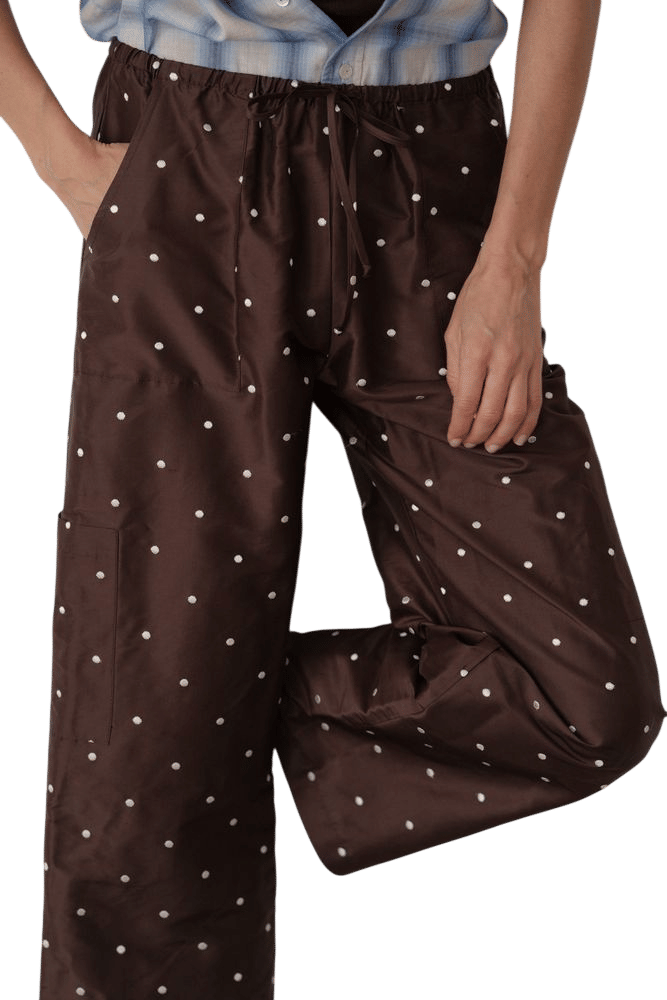 The Taffeta Polka Drawstring Cargo Pant