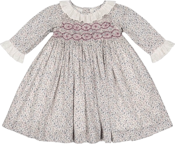 Isadora Floral Long Sleeve Smocked Dress - Antoinette Paris Dresses | Maisonette