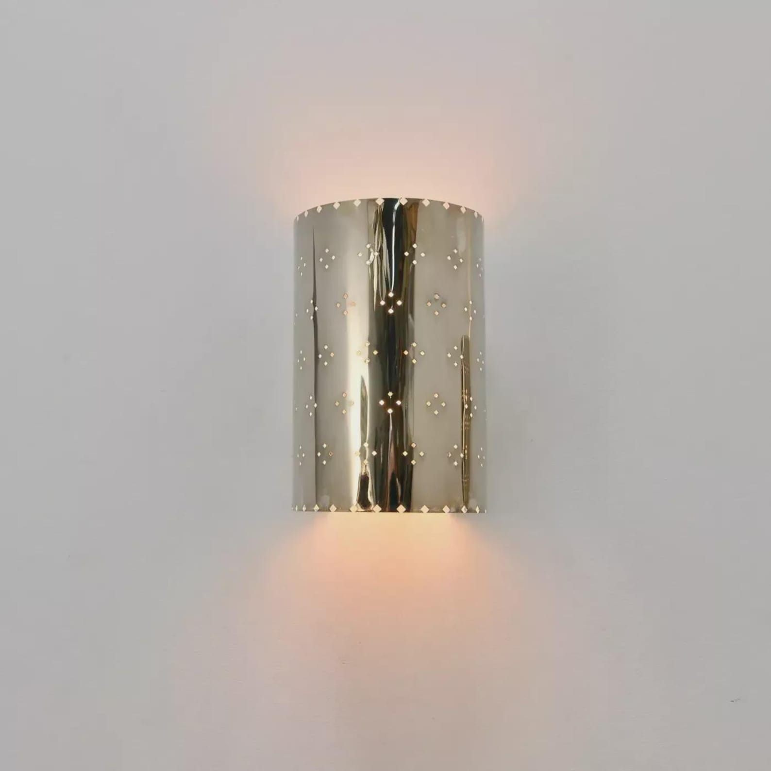 Brass Perforated Cylinder Wall Sconce