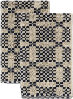 2pk Americana Geo Hand Towels Blue/Tan - Threshold