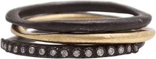 ARMENTA | Old World Set-Of-Three 18k Yellow Gold; Sterling Silver Diamond Ring