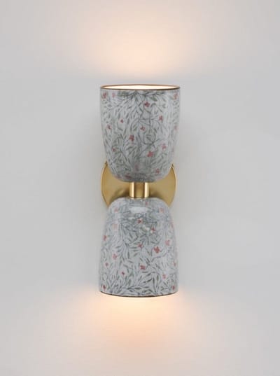 Frances Double Sconce - Pink Vines