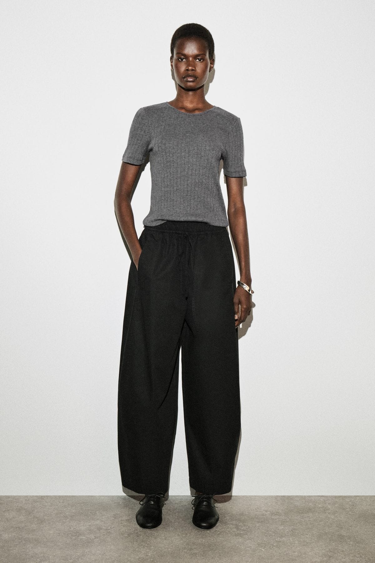 Elasticated Barrel Leg Trousers