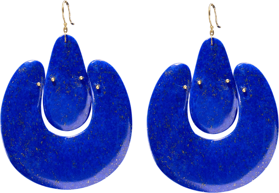 Lapis Flat O'Keefe Earring (Tenthousandthingsnyc)