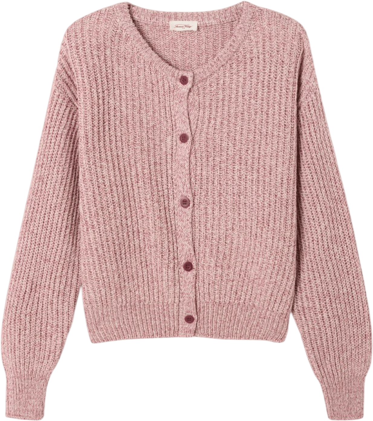 Women's Cardigan Tobay - Milkshake Mouline 51 Long Sleeve Pink