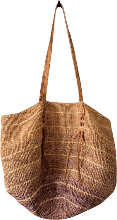 Striped Sisal Tote Bag