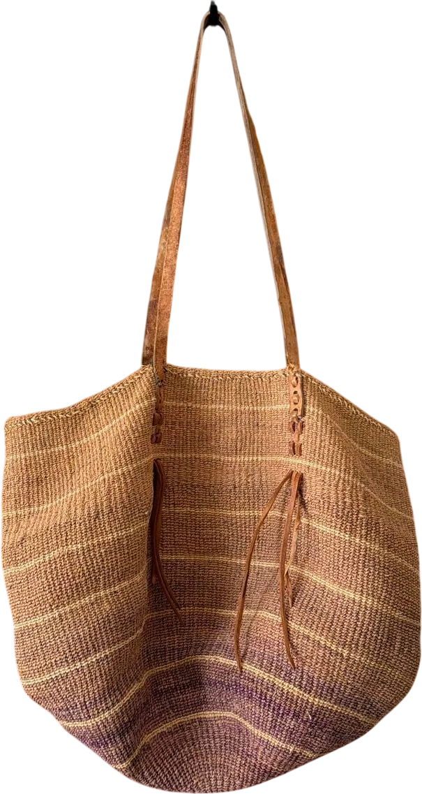 Striped Sisal Tote Bag