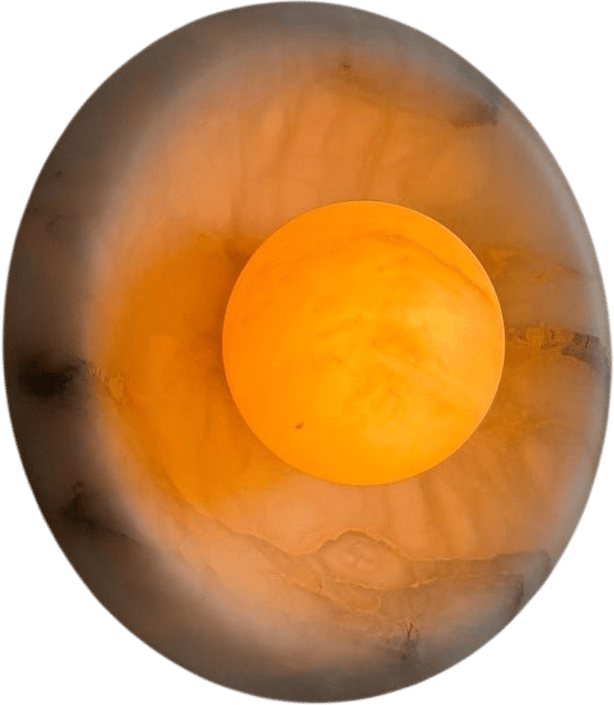 Handmade Alabaster Sconce With Alabaster Globe
