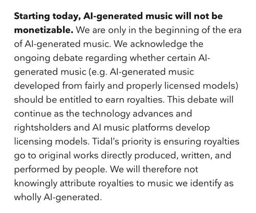 AI Policy /// Tidal