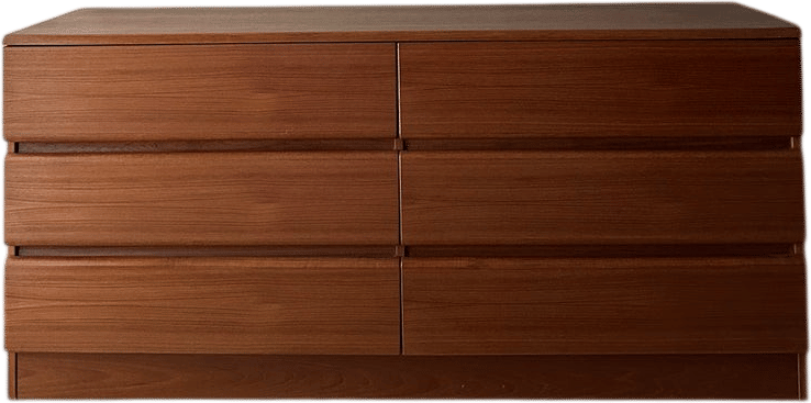 Teak 6-Drawer Dresser