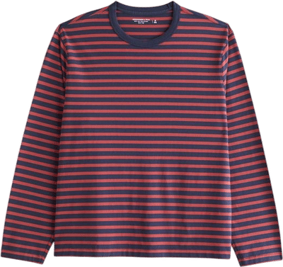 Long-Sleeve Striped Boxy Tee