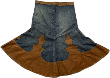 Vintage Archive DSQUARED2 Cowboy Denim Leather Skirt