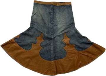 Vintage Archive DSQUARED2 Cowboy Denim Leather Skirt