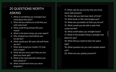20 Questions to Ask Yourself