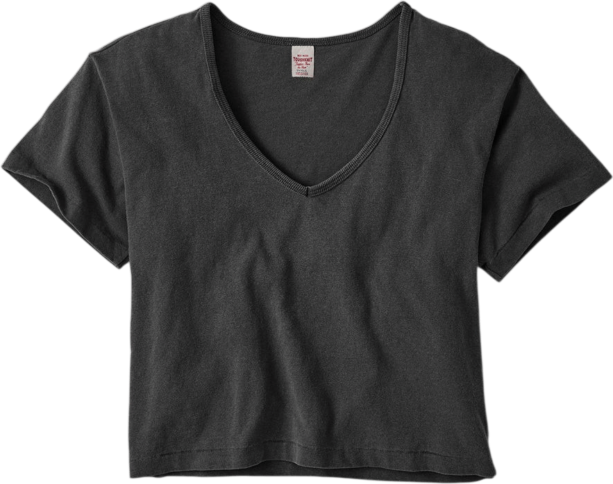 Coal Venice Wash Toughknit Boyfriend Crop V-Neck Tee | Buck Mason