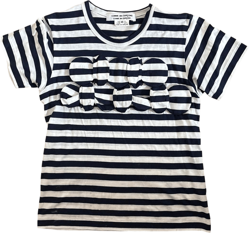 Comme des Garçons Striped Circle Graphic T-Shirt