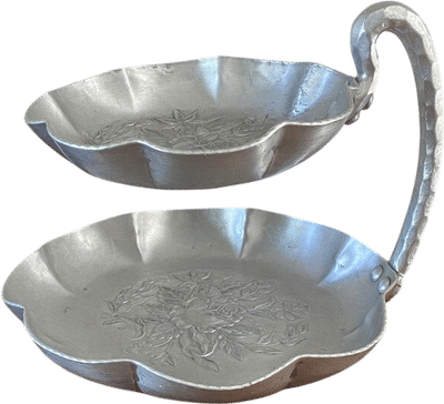Vintage Aluminum Two Tier Serving Tray