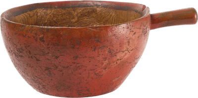 Painted Handle Burl Bowl