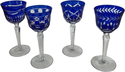 Mixed Geometric Pattern Crystal Hock Cordial Stemware