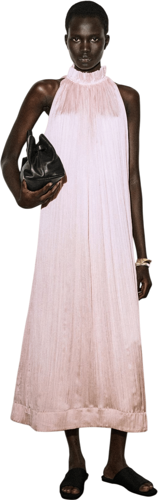 COS Crinkled-Satin Midi Dress