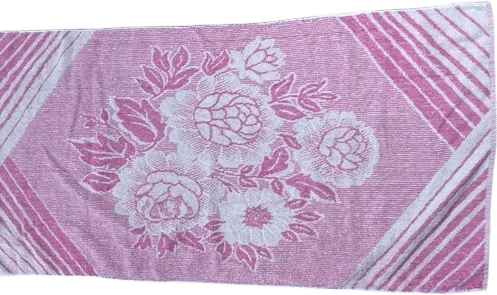 Vintage 1970s Retro Floral Pink Hand Towel