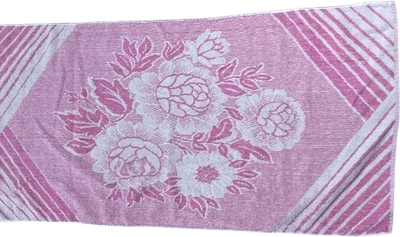 Vintage 1970s Retro Floral Pink Hand Towel