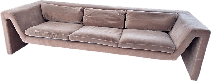 Perimeter Camel Faux Mohair Sofa
