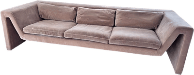Perimeter Camel Faux Mohair Sofa