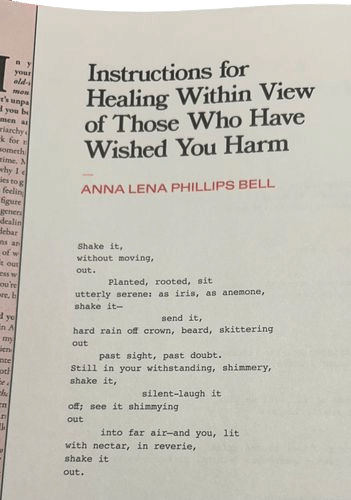 Instructions for Healing Within View of Those Who Have Wished You Harm — Anna Lena Phillips Bell