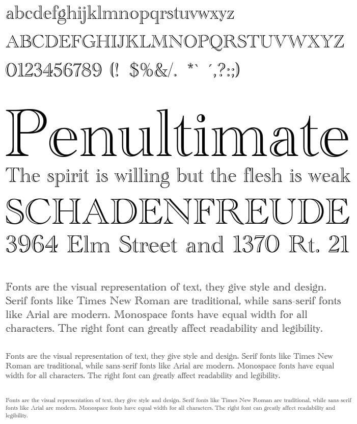 Academy Engraved LET font