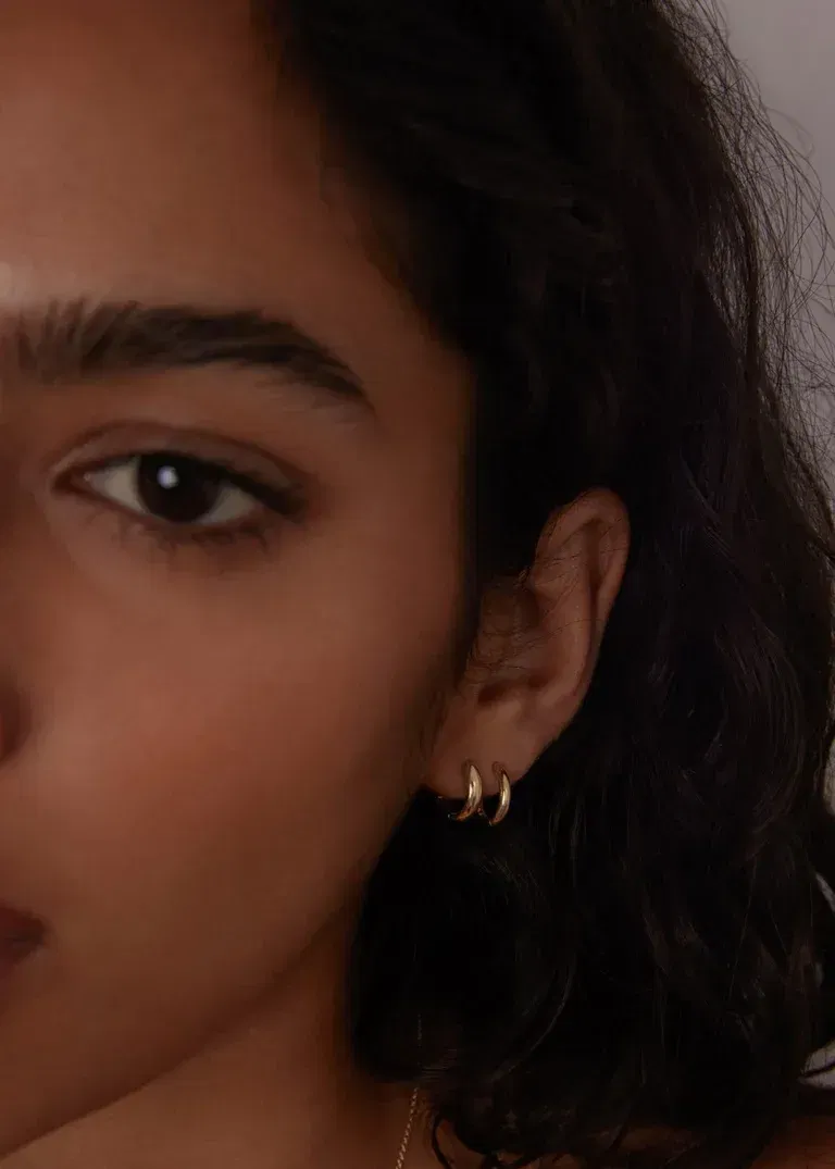 Kinn Jewelry for gold huggies & hoops