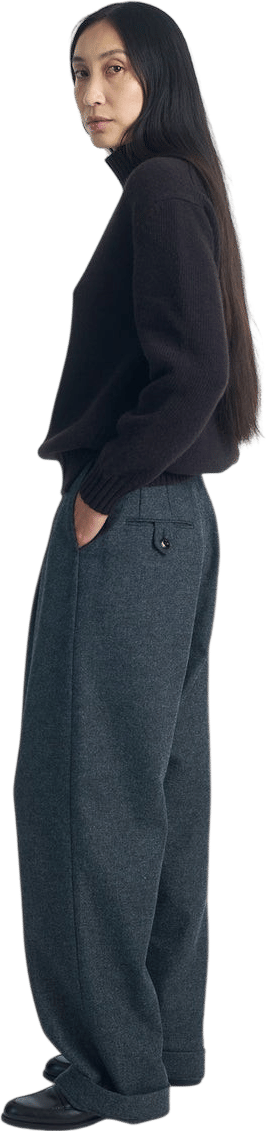 Samuel Snider Pleated Wool Trousers