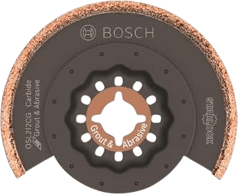 BOSCH OSL212CG 1-Piece 2-1/2 In. Starlock Oscillating Multi Tool Grout & Abrasive Carbide Grit Segmented Saw Blade for Applications in Grout Removal