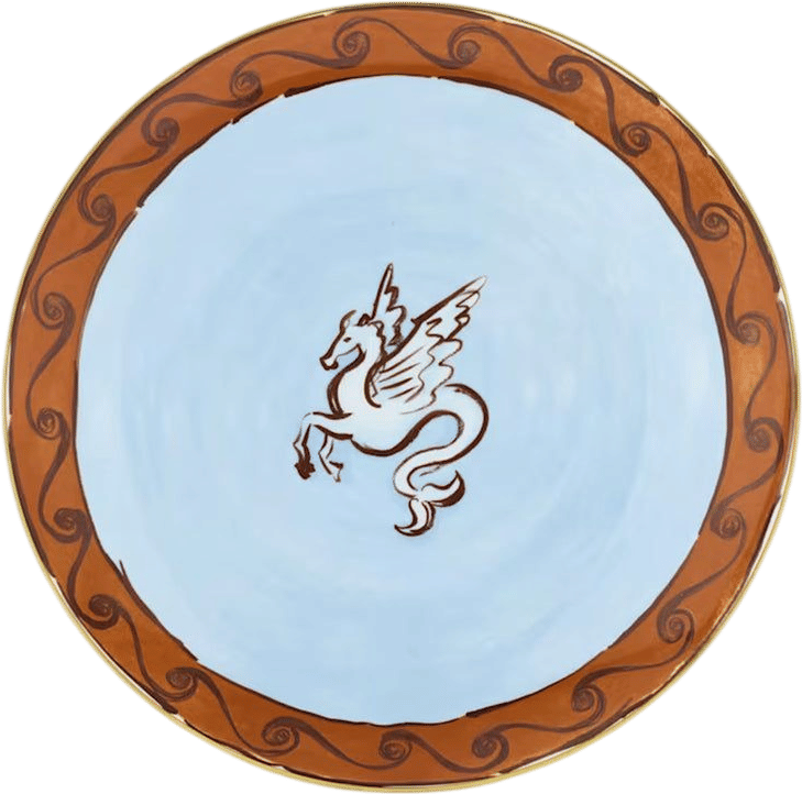 Il Viaggio di Nettuno Brown and Light Blue Charger Plate