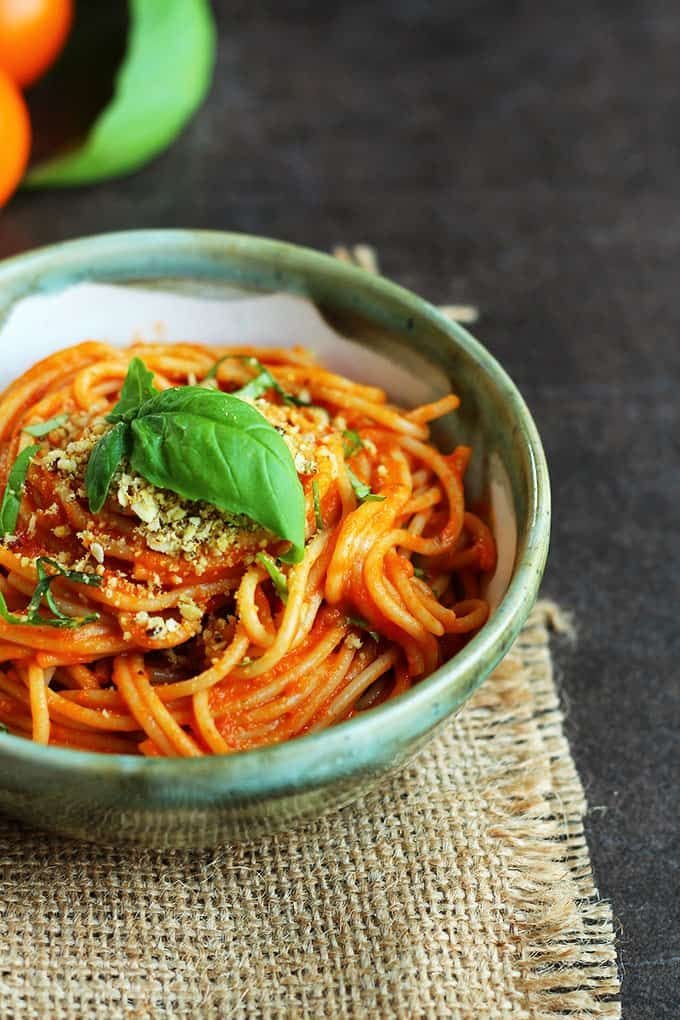 Add butter (a lot!) to your roasted tomatoes and blend!