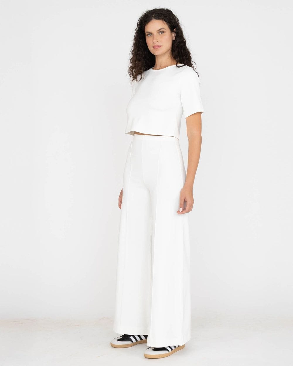 Ponte Knit Wide Leg Pant
