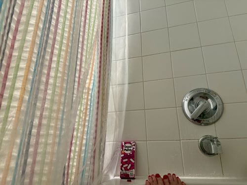 Eating candy in the bathtub